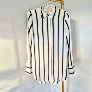 H&M Stripe Long Sleeve Blouse